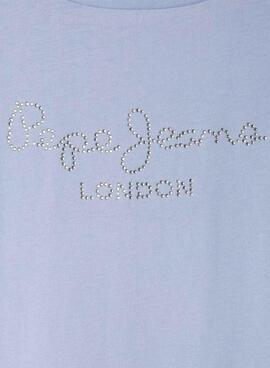 T-Shirt Pepe Jeans Nuria blau für Mädchen.