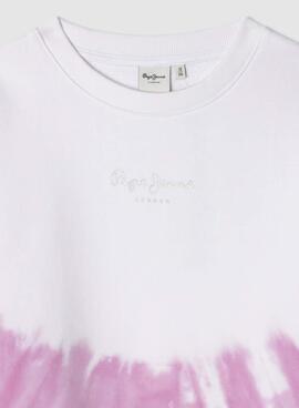  Sweatshirt  Pepe Jeans Amy tie dye rosa für Mädchen.