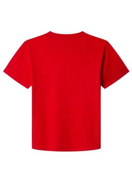 T-Shirt Pepe Jeans Dylan rot für Jungen.