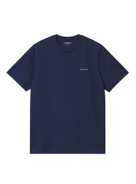 T-Shirt Carhartt Script Stickerei blau für Männer