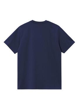 T-Shirt Carhartt Script Stickerei blau für Männer