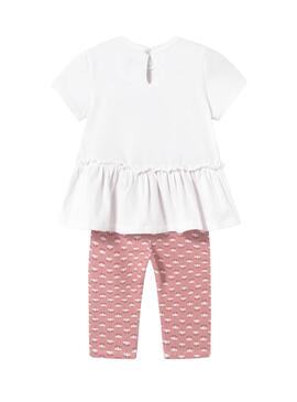 Mayoral Leggings Set mit rosa Rüschen für Babys.