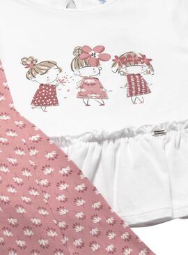 Mayoral Leggings Set mit rosa Rüschen für Babys.