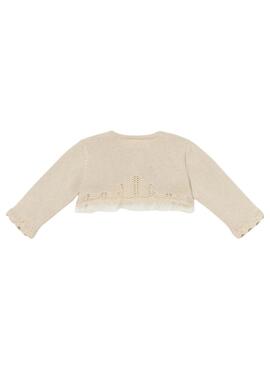 Mayoral Jacke, beige Zeremonie-Strickjacke für Babys.