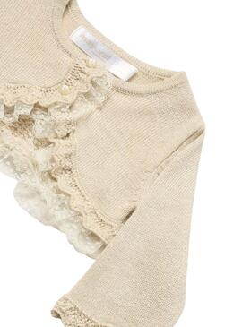 Mayoral Jacke, beige Zeremonie-Strickjacke für Babys.