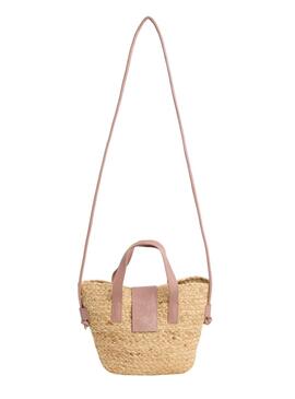Tasche Pepe Jeans Fiona aus Naturjute und Rosa für Frauen