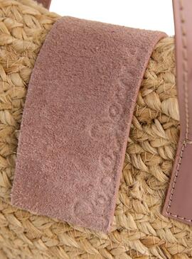 Tasche Pepe Jeans Fiona aus Naturjute und Rosa für Frauen