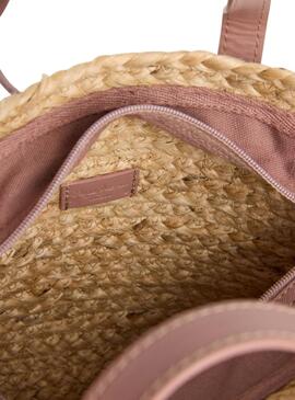 Tasche Pepe Jeans Fiona aus Naturjute und Rosa für Frauen
