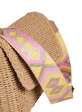 Geldbörse  Pieces Senia Cross Body Raffia Rosa für Frauen