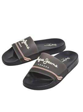 Sandalen Pepe Jeans Slider schwarze  für Frauen
