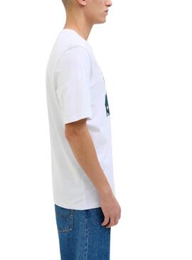 T-shirt Jack and Jones Hawaii Shape weiß für Herren