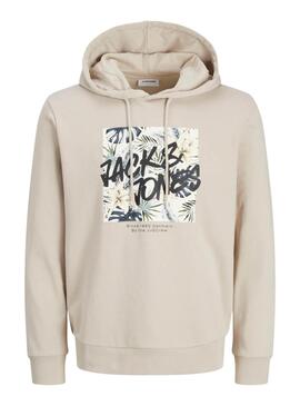 Sweatshirt Jack and Jones Hawaii Shape in Beige für Herren.
