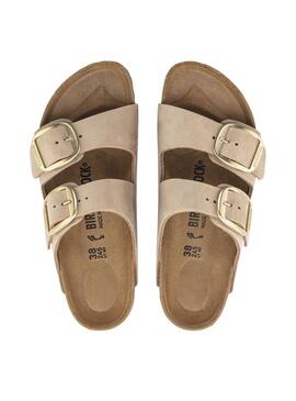 Sandalen Birkenstock Arizona Big Buckle beige für Frauen