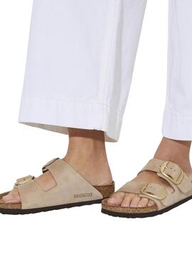 Sandalen Birkenstock Arizona Big Buckle beige für Frauen