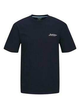 T-Shirt Jack and Jones Beau in Marineblau für Männer.