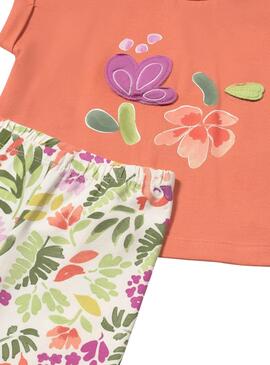 Set Mayoral Leggings orange printed baby 
