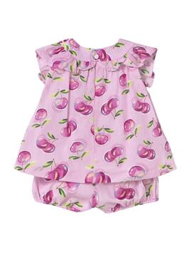 Set Mayoral  mit Ballonhose, Bluse und Obstmotiven für Babys.