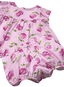 Set Mayoral  mit Ballonhose, Bluse und Obstmotiven für Babys.