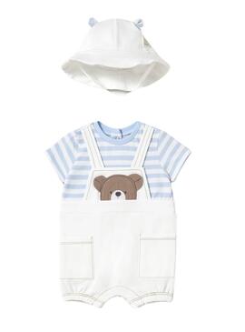 Pelele Mayoral Latzhose weißer Bär für Babys