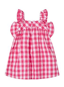 Kleid Mayoral Vichy rosa weiß für Mädchen.