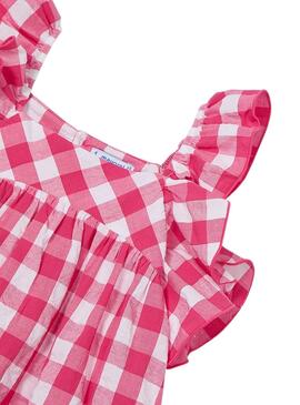 Kleid Mayoral Vichy rosa weiß für Mädchen.