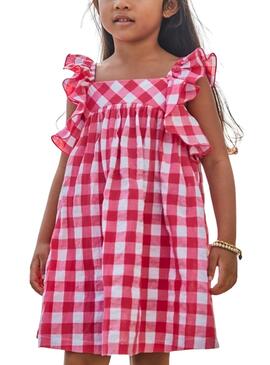 Kleid Mayoral Vichy rosa weiß für Mädchen.