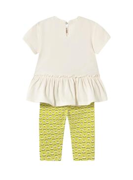 Set Mayoral Leggings  mit gelbem Babyschal.