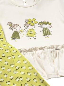 Set Mayoral Leggings  mit gelbem Babyschal.