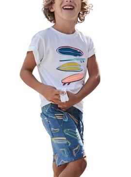 Set Mayoral  Punkt Bermuda Shorts in Blau für Jungen.
