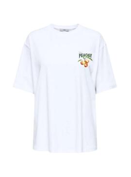 T-shirt Only Vivvi Peach weiß für Damen
