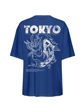 T-Shirt Only Vivvi Tokyo in Blau für Damen