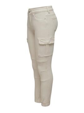 Hose Only Cargo Missouri Slim Beige für Damen