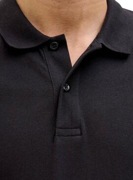 Polo Jack and Jones Schwarzes Jersey für Herren.
