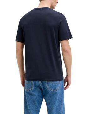 T-Shirt Jack and Jones Verner in Marineblau für Männer.
