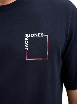 T-Shirt Jack and Jones Verner in Marineblau für Männer.