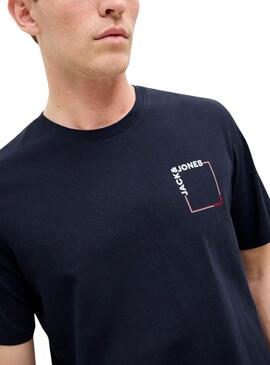 T-Shirt Jack and Jones Verner in Marineblau für Männer.