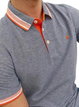 Polo Jack and Jones in meliertem Grau für Herren