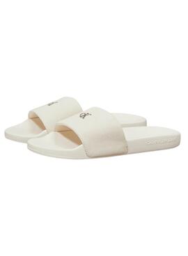  Flip-Flops Calvin Klein Monogramm beige für Frauen