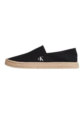 Espadrilles Calvin Klein aus schwarzem Leinen für Männer