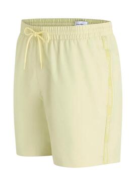 Badehose Calvin Klein Logo-Band Gelb für Männer