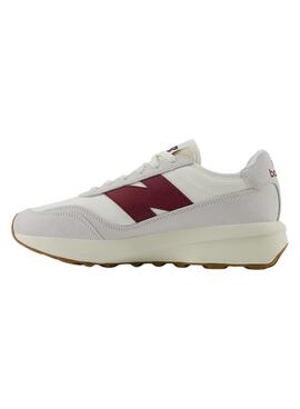  Sneakers New Balance U370 weiß und granatrot für Damen und Herren
