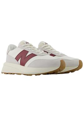  Sneakers New Balance U370 weiß und granatrot für Damen und Herren