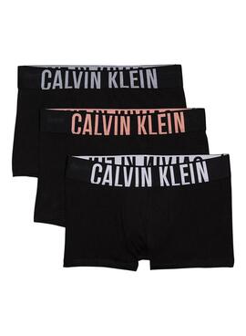 Pack 3 enge Calvin Klein Boxershorts in Schwarz für Männer.