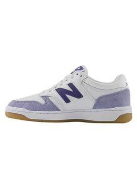 Sneakers New Balance 480 weiß und malve für Frauen