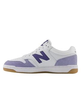 Turnschuhe New Balance BB480 weiß und malve für Männer