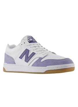 Turnschuhe New Balance BB480 weiß und malve für Männer