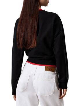 Kapuzenpullover Calvin Klein  Monolog entspannt schwarz für Frauen