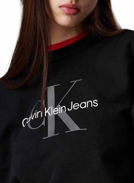 Kapuzenpullover Calvin Klein  Monolog entspannt schwarz für Frauen