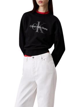 Kapuzenpullover Calvin Klein  Monolog entspannt schwarz für Frauen