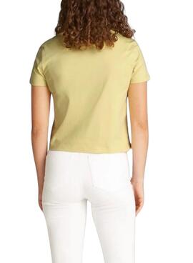 T-Shirt Calvin Klein cropped Monolog gelb für Damen